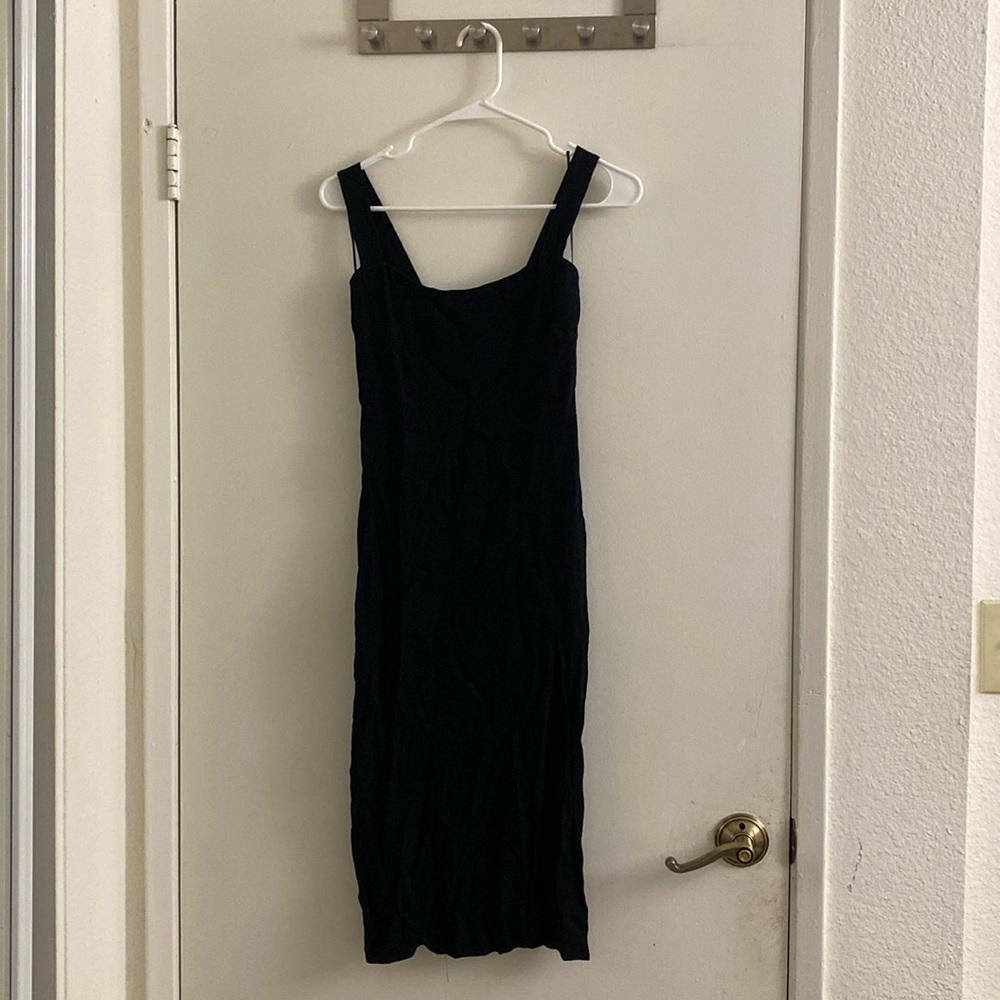 Reformation Little Black Slit Dress 00